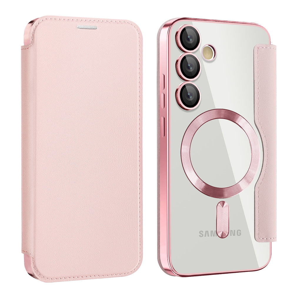 MagSafe Case for Samsung Galaxy S23+ S916, Techsuit, SmartMag Book, Pink