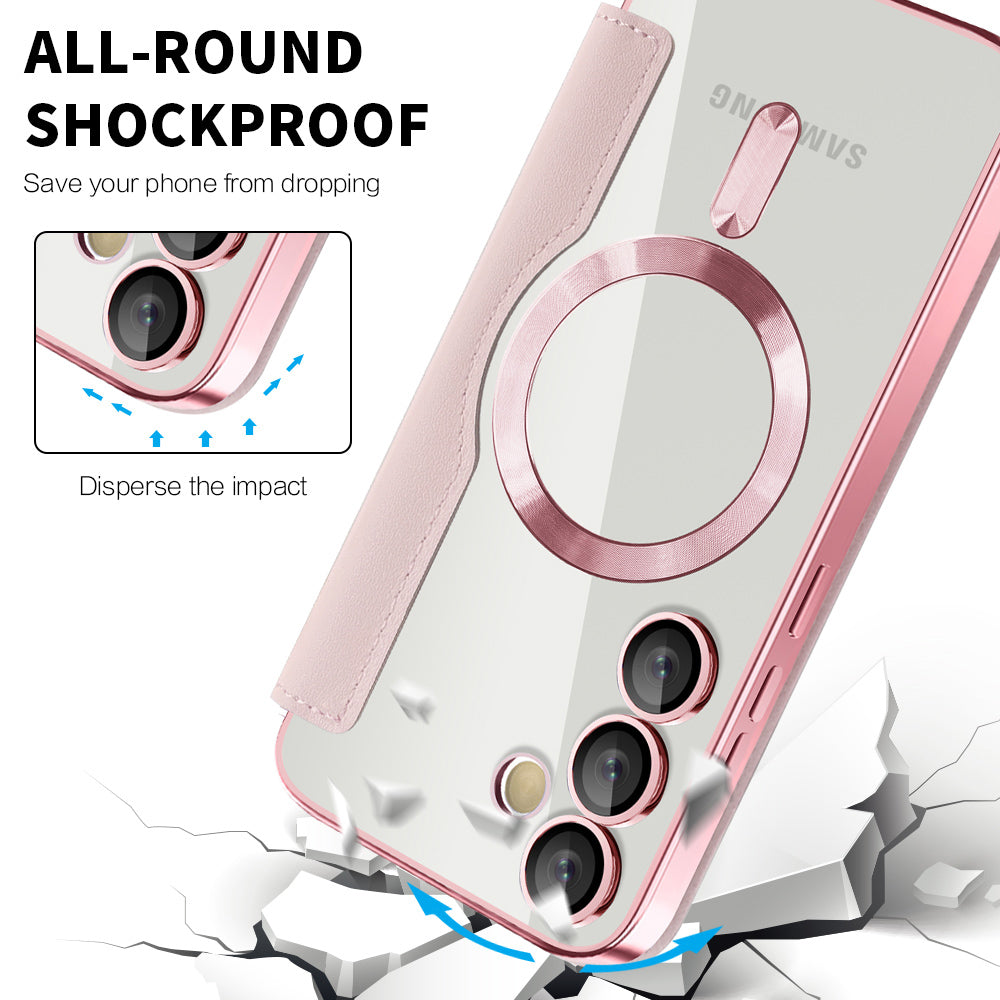 MagSafe Case for Samsung Galaxy S23+ S916, Techsuit, SmartMag Book, Pink