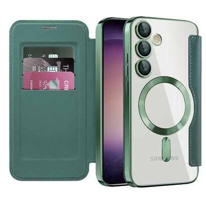 MagSafe Case for Samsung Galaxy S23+ S916, Techsuit, SmartMag Book, Green