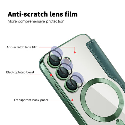 MagSafe Case for Samsung Galaxy S23+ S916, Techsuit, SmartMag Book, Green