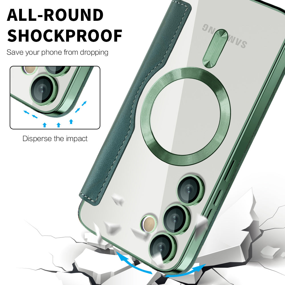 MagSafe Case for Samsung Galaxy S23+ S916, Techsuit, SmartMag Book, Green
