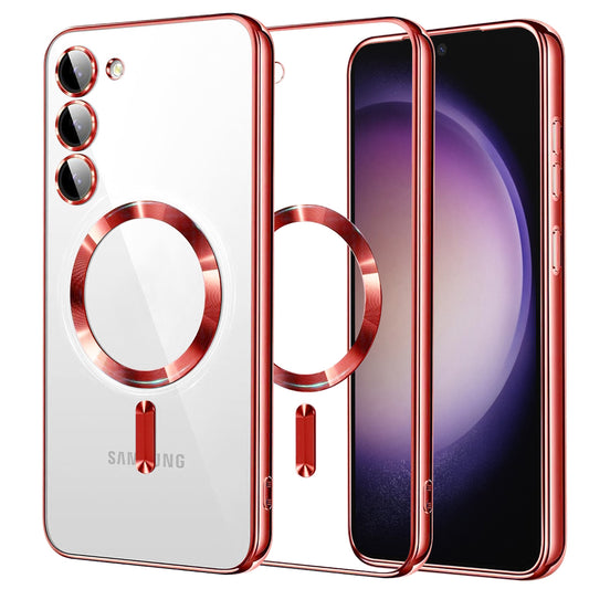 Θήκη MagSafe για Samsung Galaxy S23 S911, Techsuit, Luxury Crystal, Κόκκινο