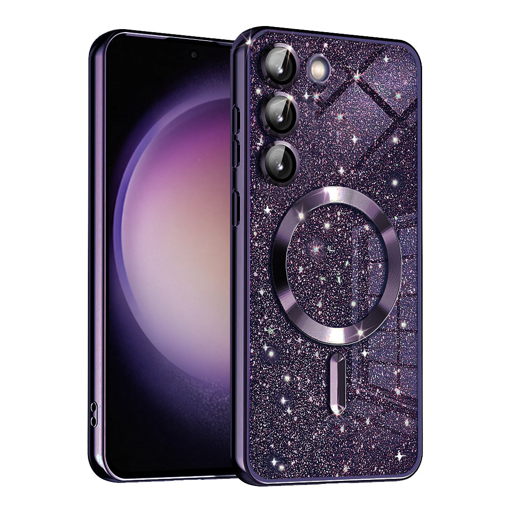 MagSafe Case for Samsung Galaxy S23 S911, Techsuit, Luxury Glitter, Dark Purple
