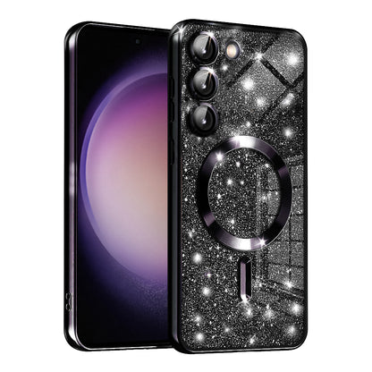 Θήκη MagSafe για Samsung Galaxy S23 S911, Techsuit, Luxury Glitter, Μαύρο