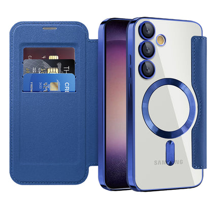MagSafe Case for Samsung Galaxy S23 S911, Techsuit, SmartMag Book, Blue
