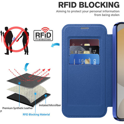 MagSafe Case for Samsung Galaxy S23 S911, Techsuit, SmartMag Book, Blue