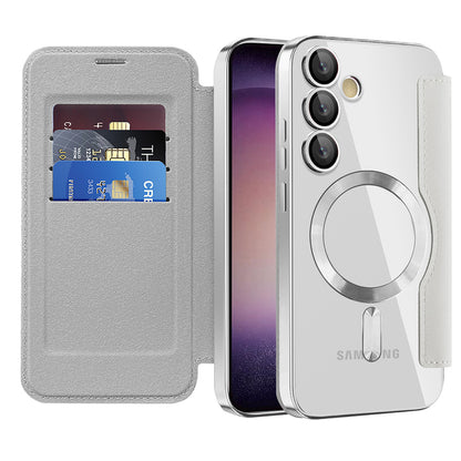 MagSafe Case for Samsung Galaxy S23 S911, Techsuit, SmartMag Book, Gray