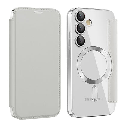 MagSafe Case for Samsung Galaxy S23 S911, Techsuit, SmartMag Book, Gray