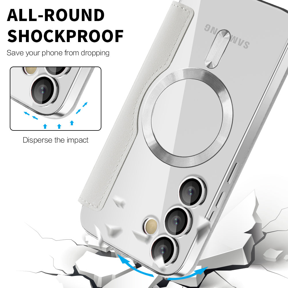 MagSafe Case for Samsung Galaxy S23 S911, Techsuit, SmartMag Book, Gray