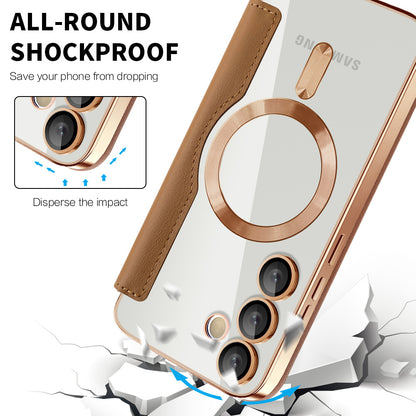 MagSafe Case for Samsung Galaxy S23 S911, Techsuit, SmartMag Book, Brown
