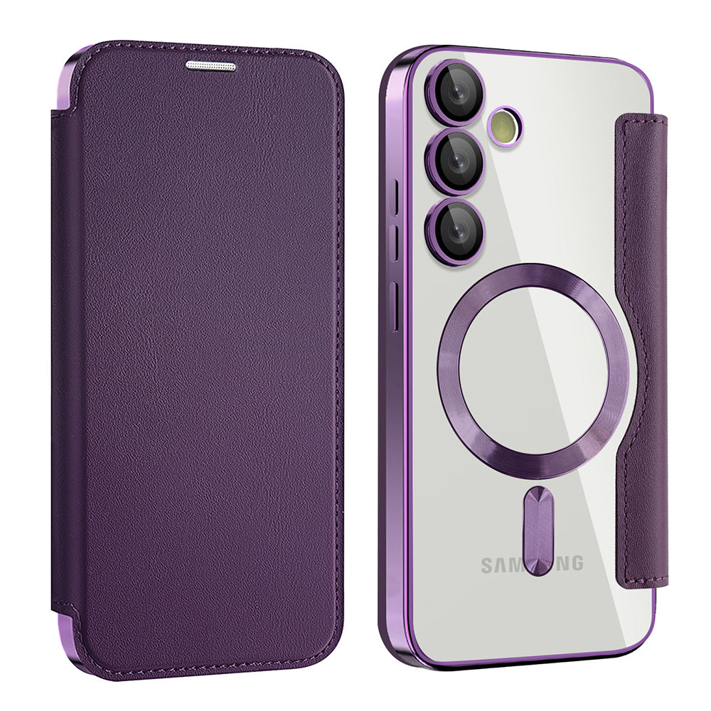MagSafe Case for Samsung Galaxy S23 S911, Techsuit, SmartMag Book, Purple