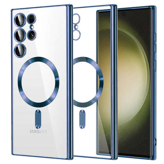 Θήκη MagSafe για Samsung Galaxy S23 Ultra S918, Techsuit, Luxury Crystal, Σκούρο Μπλε