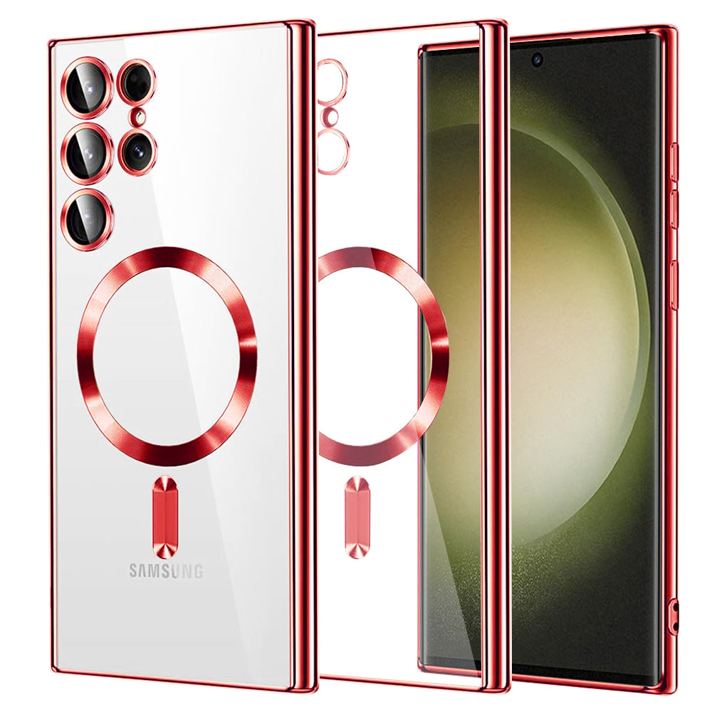 Θήκη MagSafe για Samsung Galaxy S23 Ultra S918, Techsuit, Luxury Crystal, Κόκκινο