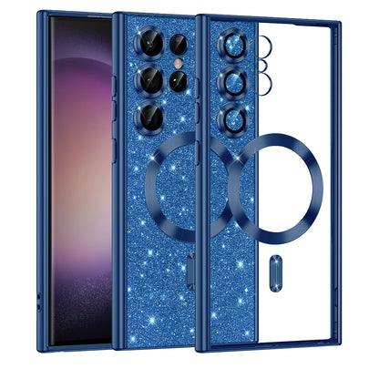 Θήκη MagSafe για Samsung Galaxy S23 Ultra S918, Techsuit, Luxury Glitter, Σκούρο Μπλε