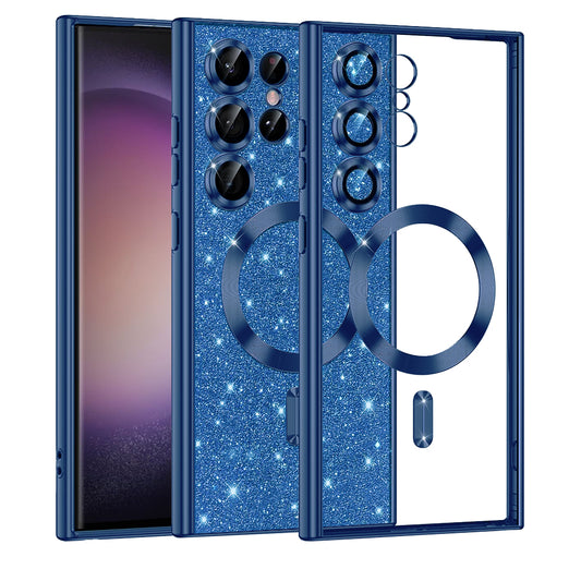 Θήκη MagSafe για Samsung Galaxy S23 Ultra S918, Techsuit, Luxury Glitter, Σκούρο Μπλε