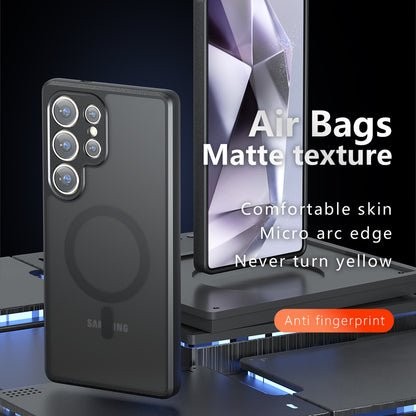 Θήκη MagSafe για Samsung Galaxy S23 Ultra S918, Techsuit, PureFrost, Μαύρο Σατινέ