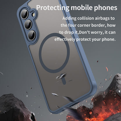 Θήκη MagSafe για Samsung Galaxy S24 FE S721, Techsuit, HaloFrost II, Μπλε Σκούρο