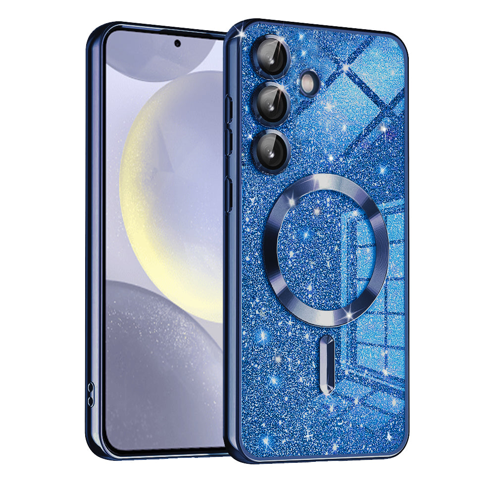 MagSafe Case for Samsung Galaxy S24+ S926, Techsuit, Luxury Glitter, Dark Blue