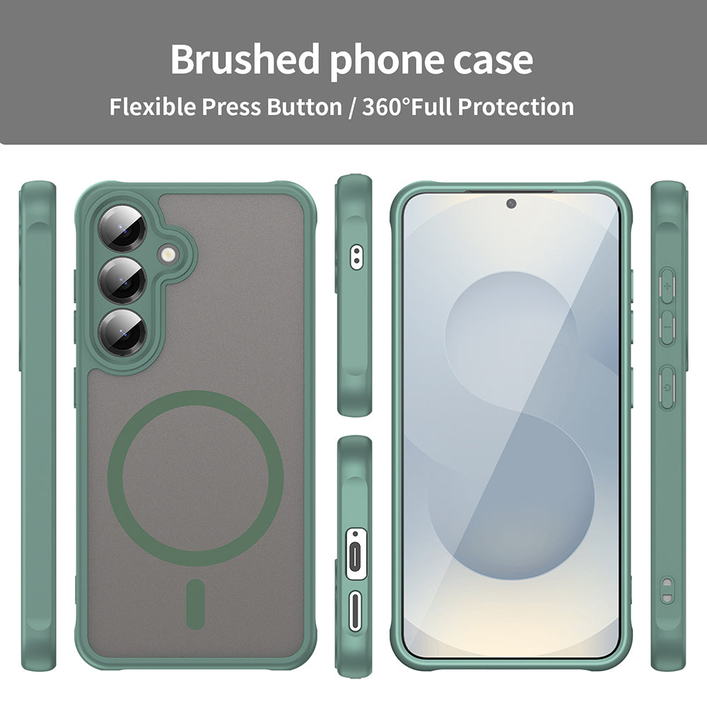 MagSafe Case for Samsung Galaxy S24 S921, Techsuit, HaloFrost II, Green