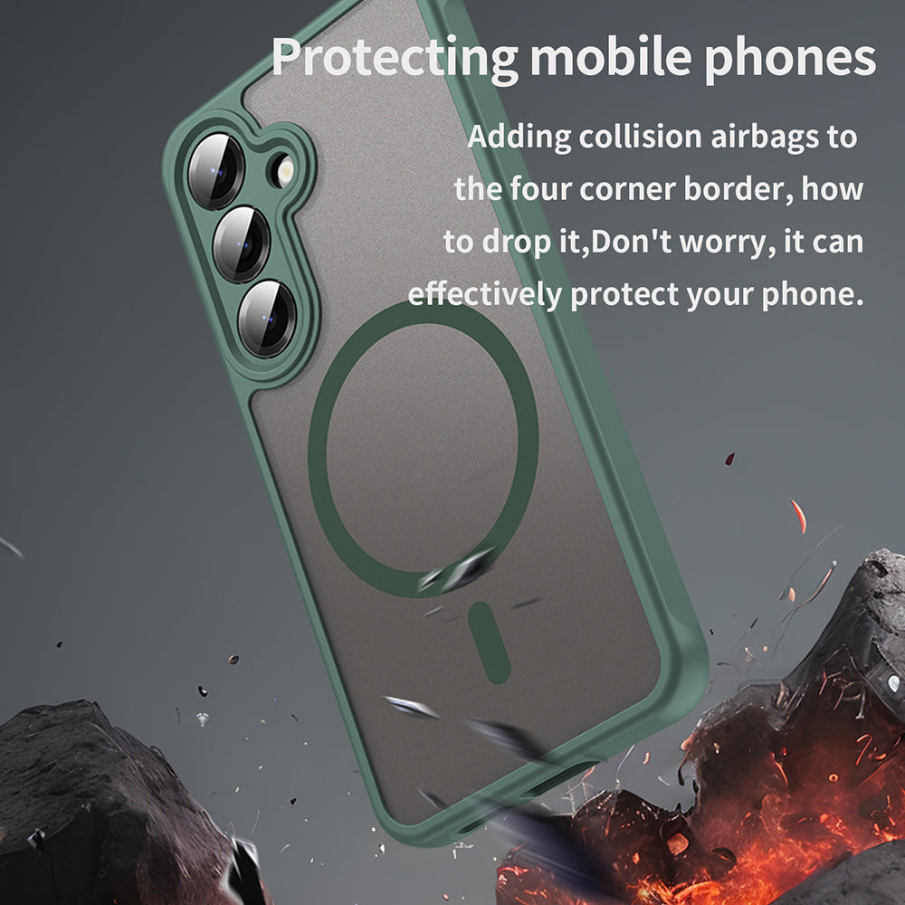 MagSafe Case for Samsung Galaxy S24 S921, Techsuit, HaloFrost II, Green