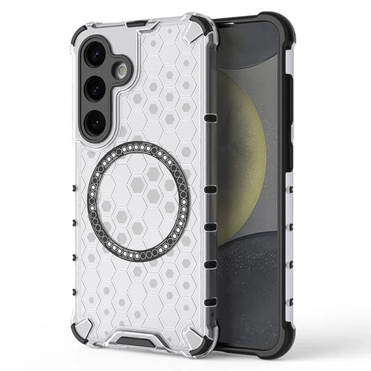 Θήκη MagSafe για Samsung Galaxy S24 S921, Techsuit, HoneyComb Shield, Λευκό