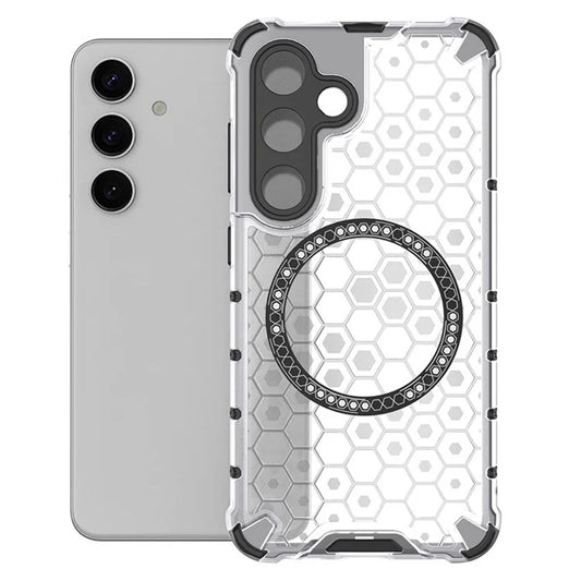 Θήκη MagSafe για Samsung Galaxy S24 S921, Techsuit, HoneyComb Shield, Λευκό