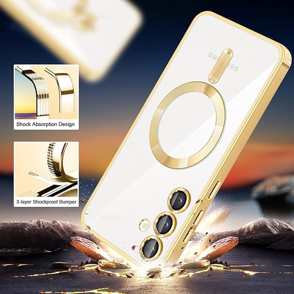 Θήκη MagSafe για Samsung Galaxy S24 S921, Techsuit, Luxury Crystal, Ροζ