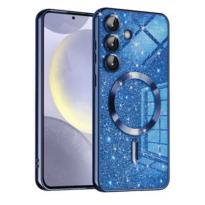 Θήκη MagSafe για Samsung Galaxy S24 S921, Techsuit, Luxury Glitter, Σκούρο Μπλε