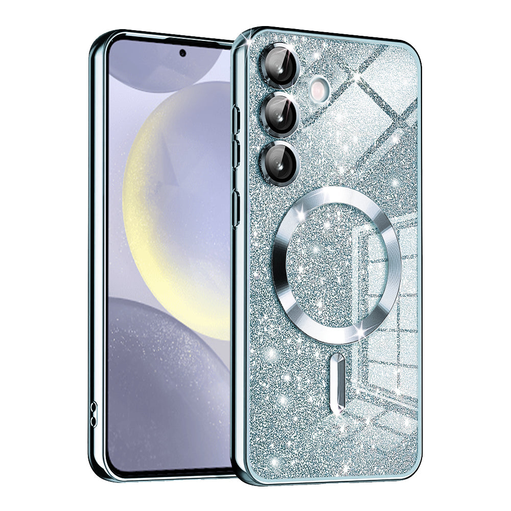 Θήκη MagSafe για Samsung Galaxy S24 S921, Techsuit, Luxury Glitter, Μπλε
