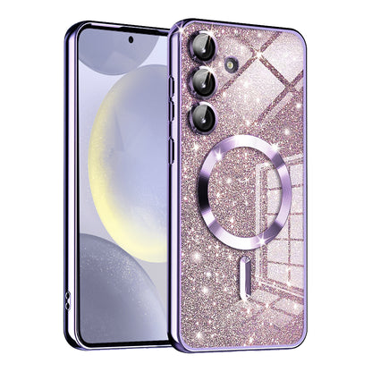 Θήκη MagSafe για Samsung Galaxy S24 S921, Techsuit, Luxury Glitter, Ανοιχτό Μωβ
