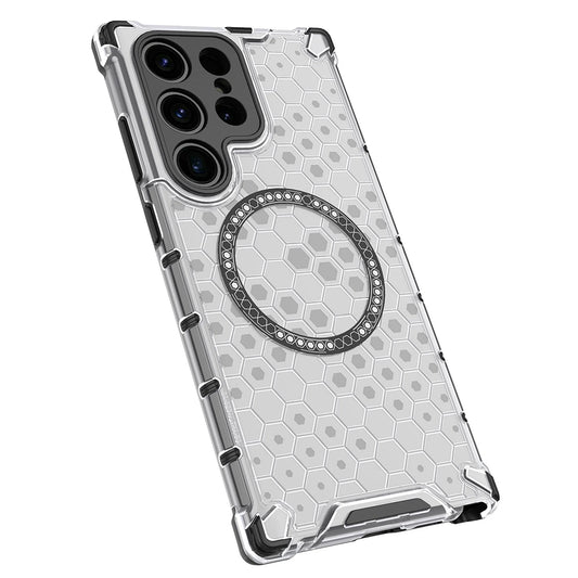 Θήκη MagSafe για Samsung Galaxy S24 Ultra S928, Techsuit, HoneyComb Shield, Λευκό