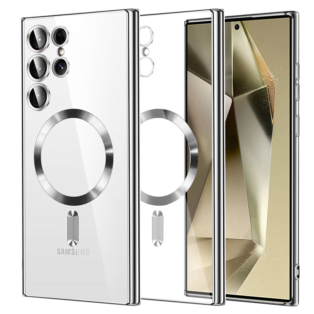 Θήκη MagSafe για Samsung Galaxy S24 Ultra S928, Techsuit, Luxury Crystal, Ασημί