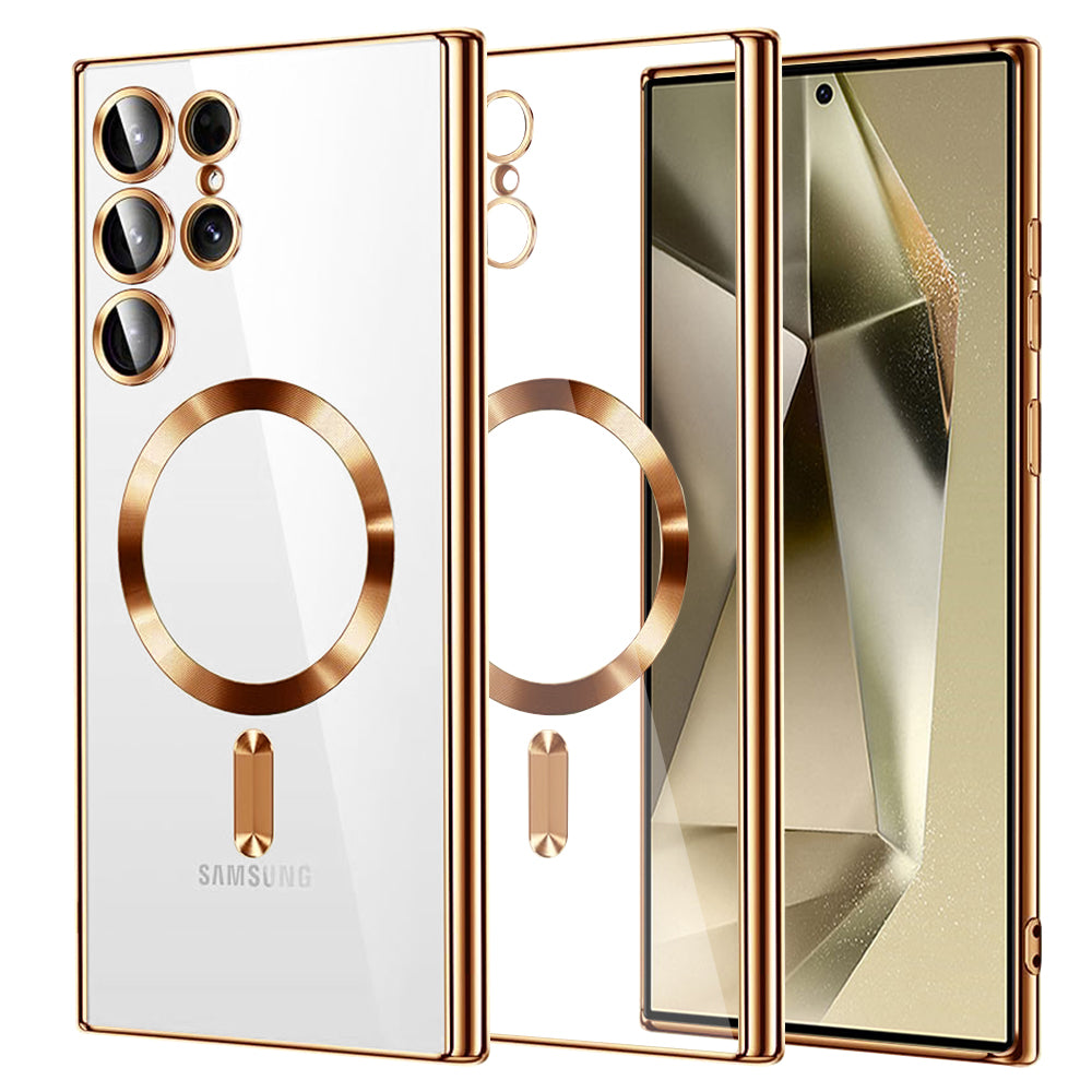 Θήκη MagSafe για Samsung Galaxy S24 Ultra S928, Techsuit, Luxury Crystal, Χρυσή