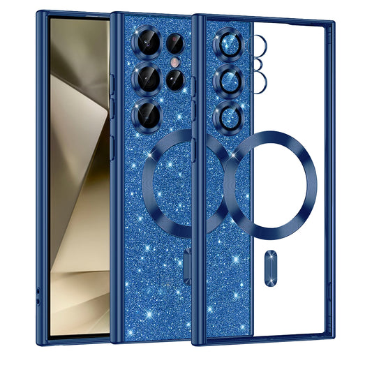 Θήκη MagSafe για Samsung Galaxy S24 Ultra S928, Techsuit, Luxury Glitter, Σκούρο Μπλε