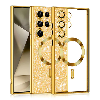 Θήκη MagSafe για Samsung Galaxy S24 Ultra S928, Techsuit, Luxury Glitter, Χρυσή