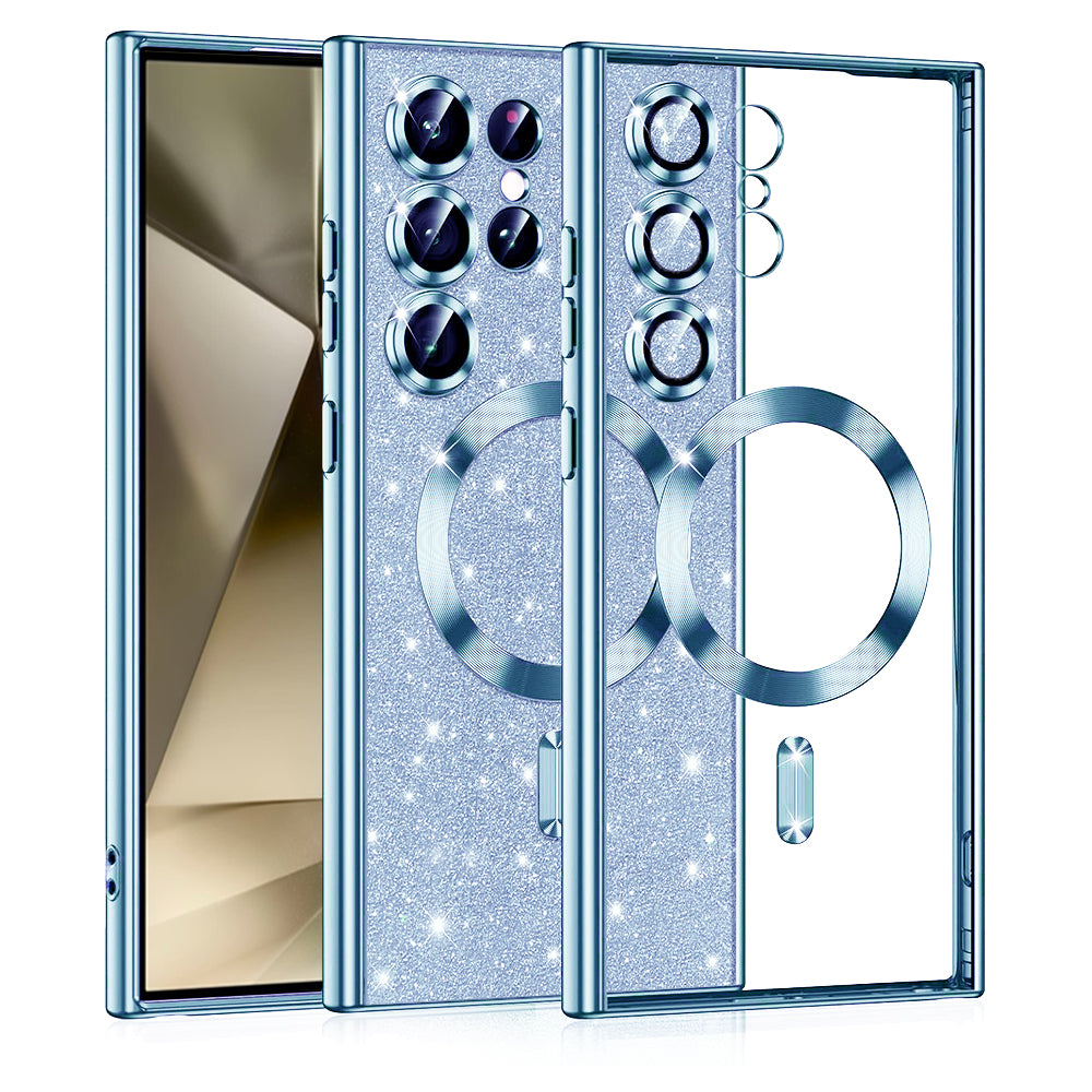 Θήκη MagSafe για Samsung Galaxy S24 Ultra S928, Techsuit, Luxury Glitter, Bleu