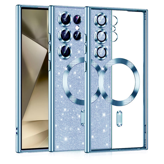 Θήκη MagSafe για Samsung Galaxy S24 Ultra S928, Techsuit, Luxury Glitter, Bleu