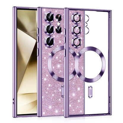 Θήκη MagSafe για Samsung Galaxy S24 Ultra S928, Techsuit, Luxury Glitter, Ανοιχτό Μωβ