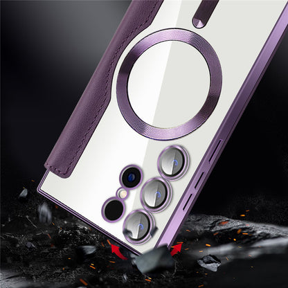 Θήκη MagSafe για Samsung Galaxy S24 Ultra S928, Techsuit, SmartMag Book, Πράσινο