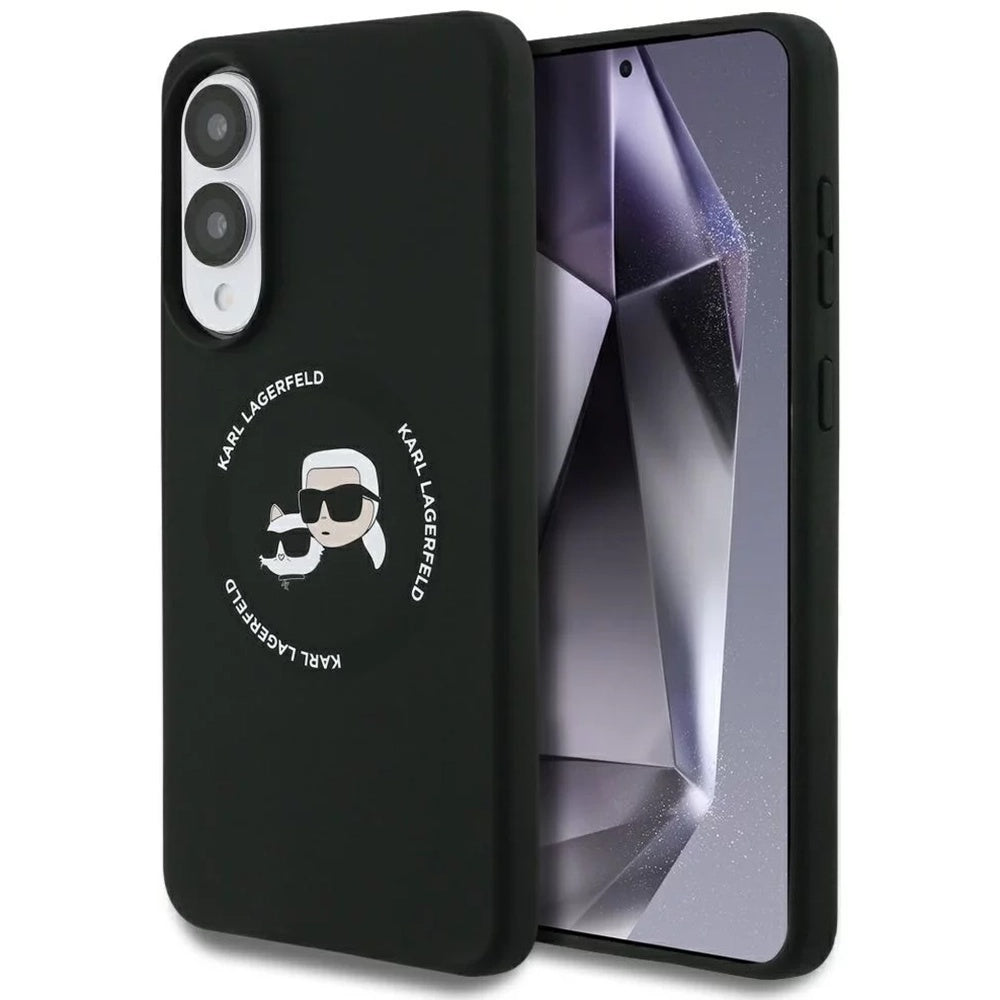 Θήκη MagSafe για Samsung Galaxy S25 Edge S937, Karl Lagerfeld, Silicone Double Heads, Μαύρη