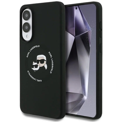 Θήκη MagSafe για Samsung Galaxy S25 Edge S937, Karl Lagerfeld, Silicone Double Heads, Μαύρη