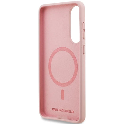 MagSafe Case for Samsung Galaxy S25 Edge S937, Karl Lagerfeld, Silicone Double Heads, Pink