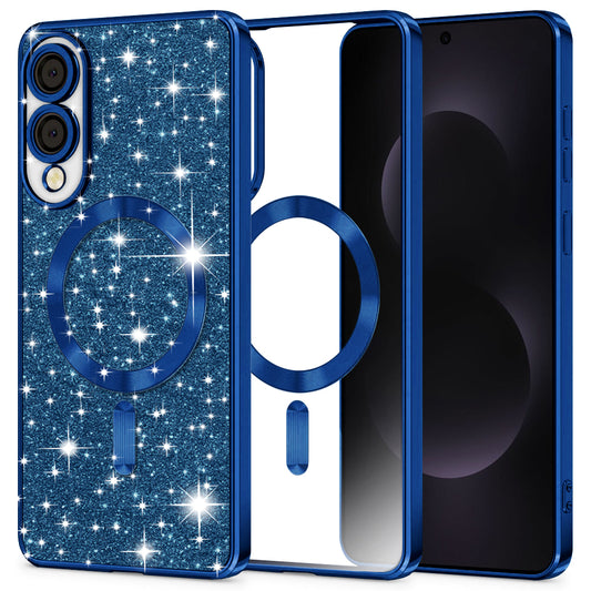 Θήκη MagSafe για Samsung Galaxy S25 Edge S937, Techsuit, Luxury Glitter, Σκούρο Μπλε