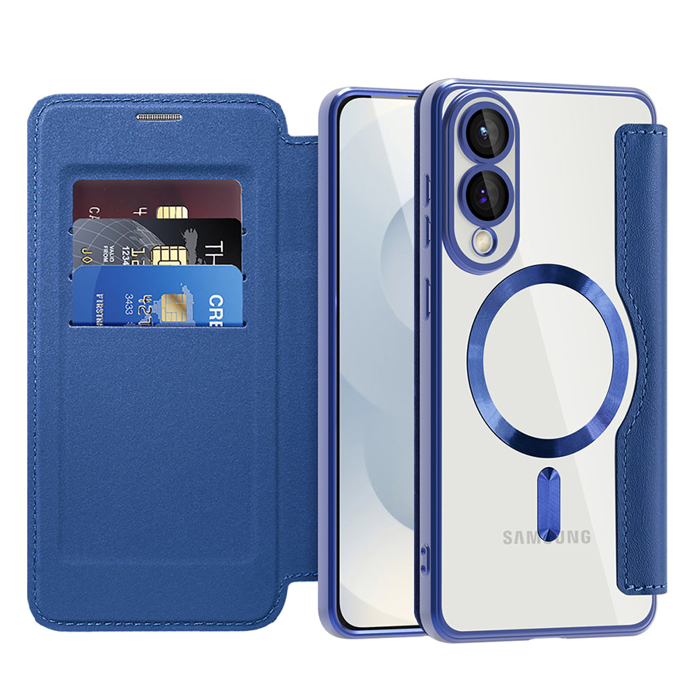 MagSafe Case for Samsung Galaxy S25 Edge S937, Techsuit, SmartMag Book, Blue