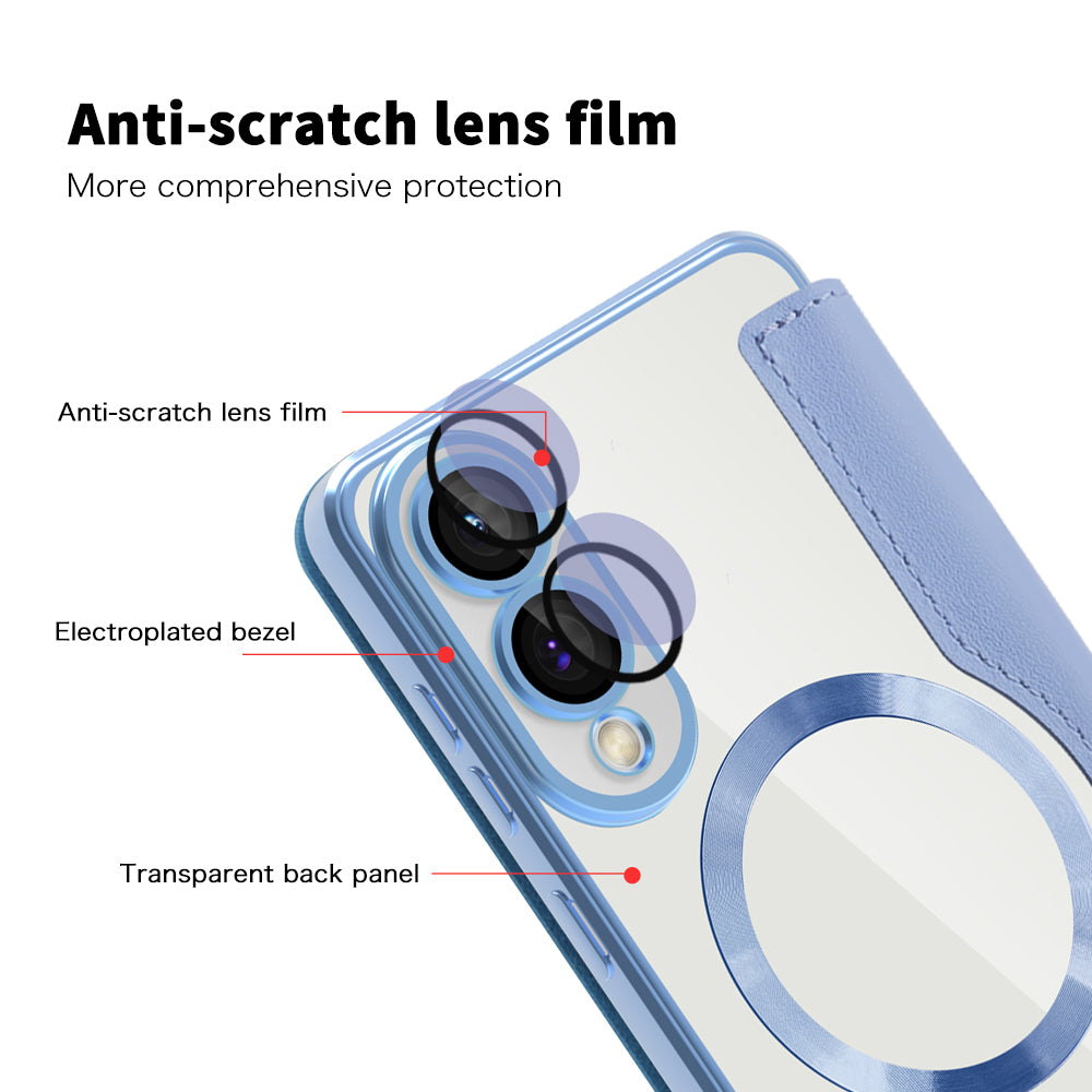 MagSafe Case for Samsung Galaxy S25 Edge S937, Techsuit, SmartMag Book, Blue