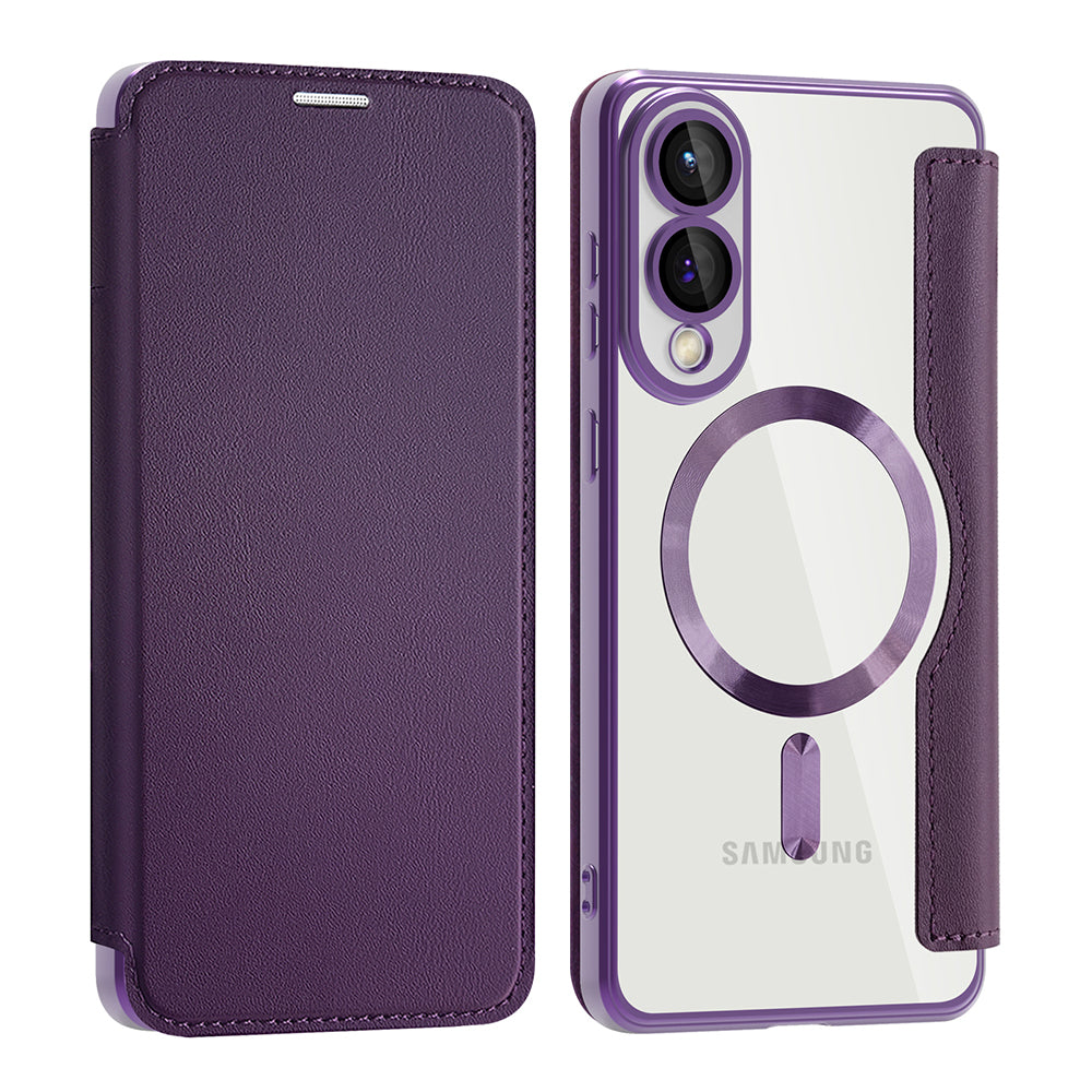 Θήκη MagSafe για Samsung Galaxy S25 Edge S937, Techsuit, SmartMag Book, Μωβ