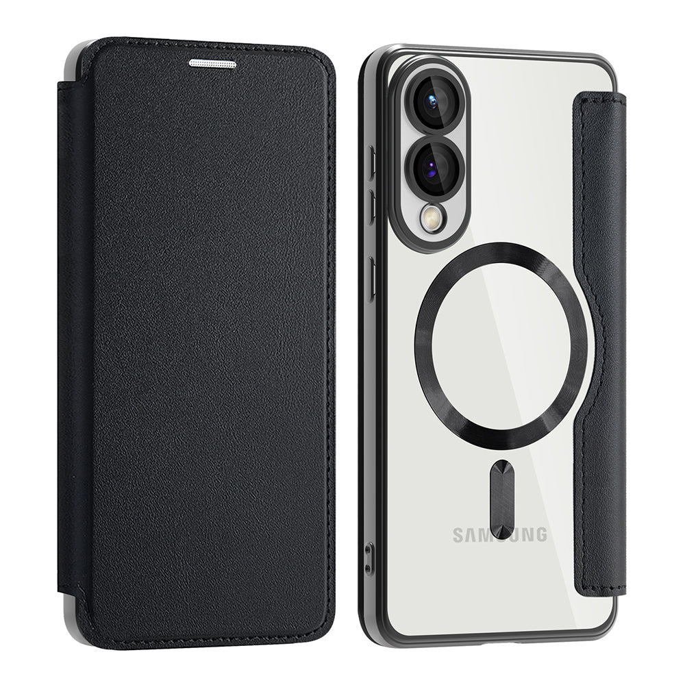 MagSafe Case for Samsung Galaxy S25 Edge S937, Techsuit, SmartMag Book, Black
