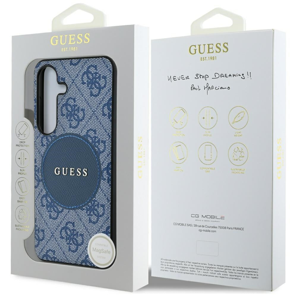 Θήκη MagSafe για Samsung Galaxy S25+ S936, Guess, 4G Circle Classic Logo, Μπλε