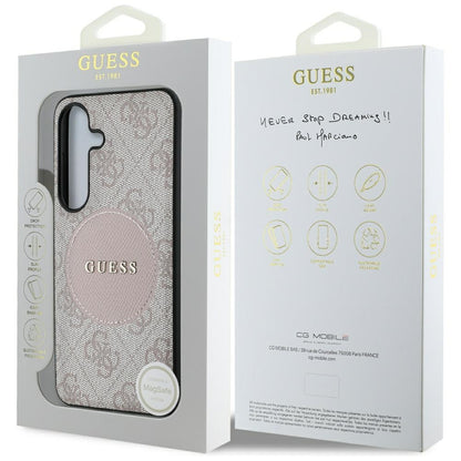 Θήκη MagSafe για Samsung Galaxy S25+ S936, Guess, 4G Circle Classic Logo, Ροζ