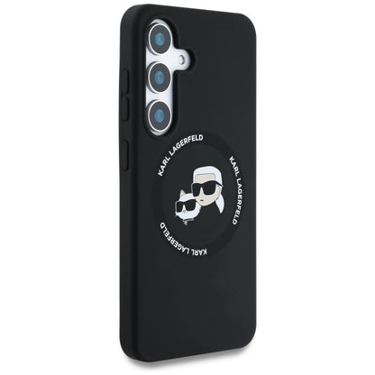 Θήκη MagSafe για Samsung Galaxy S25+ S936, Karl Lagerfeld, Silicone Double Heads, Μαύρη